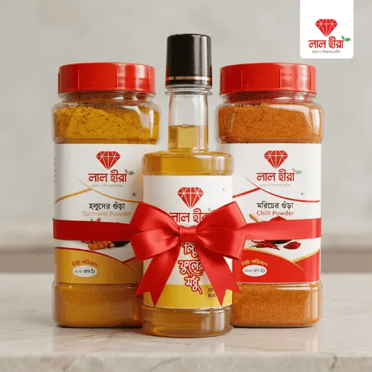 হলুদের গুড়া + মরিচের গুড়া + লিচু ফুলের মধু  | Turmeric  + Chilli + Lychee Flower  Honey
